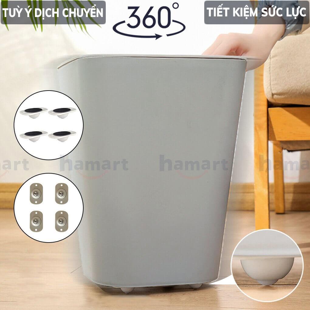 COMBO 4 Bánh Xe Nhựa Hamart Bánh Xe Di Chuyển Đồ Vật DÁN 3M XOAY 360° CHỊU TẢI LỚN TIỆN LỢI