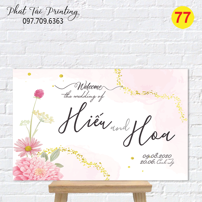 Bảng Welcome trang trí đám cưới MS 77