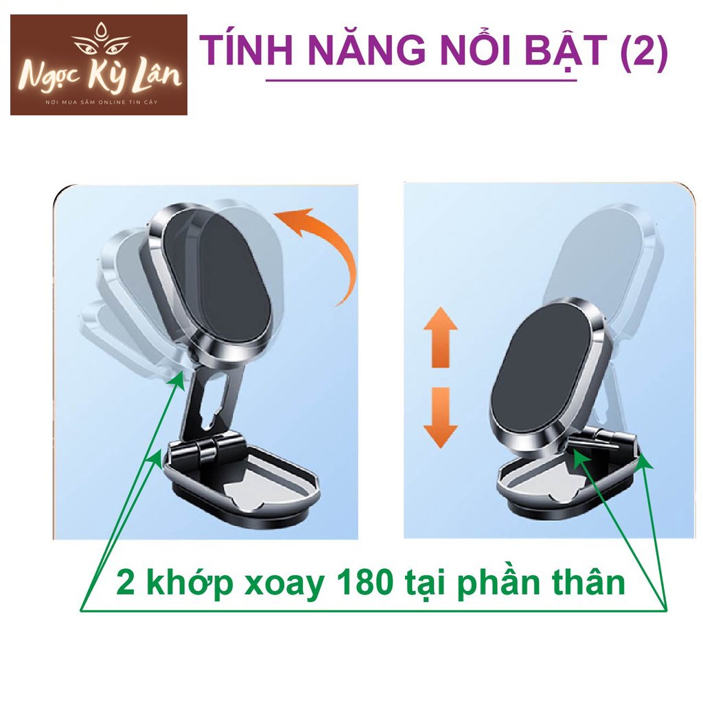 Giá đỡ điện thoại ô tô hít nam châm [Gấp gọn, tiện lợi}