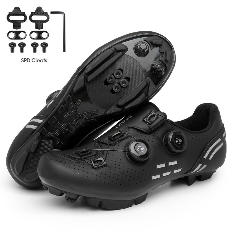 2023 MTB Cycling Sneaker With Cleats Men Sports Sport Speed Bike Giày xe đạp Phụ nữ đua trên đường spd đường đua xe đạp Color: cleats MTB green Shoe Size: 36