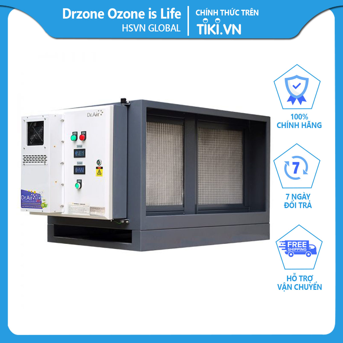 Máy lọc khói bụi, xử lý khí thải bếp ăn cho nhà hàng, khách sạn, bếp ăn tập thể Dr.Air KT16000 - Hàng Chính Hãng