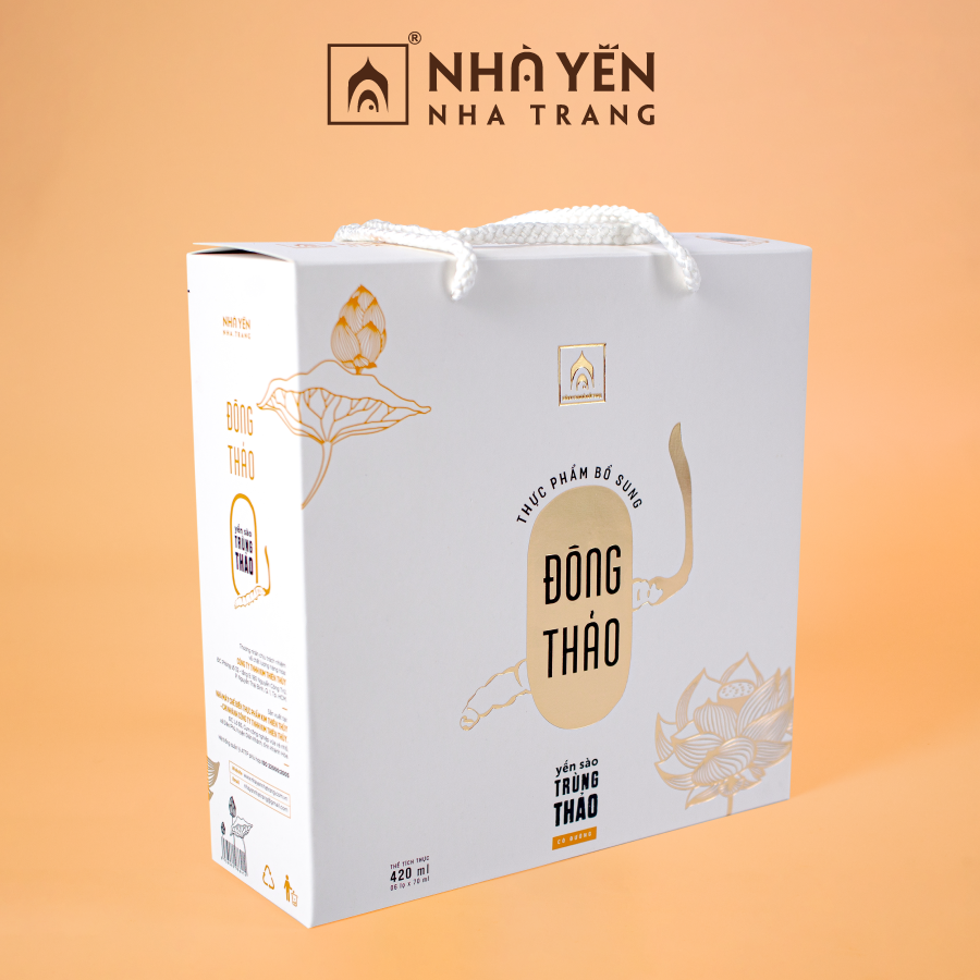 Nước Yến Chưng Sẵn Yến Sào Trùng Thảo Đông Thảo - Hộp 6 Lọ - Tổ Yến Chưng Đường Phèn - Nhà Yến Nha Trang - Đặc Sản Nha Trang - Yến Sào Chất Lượng