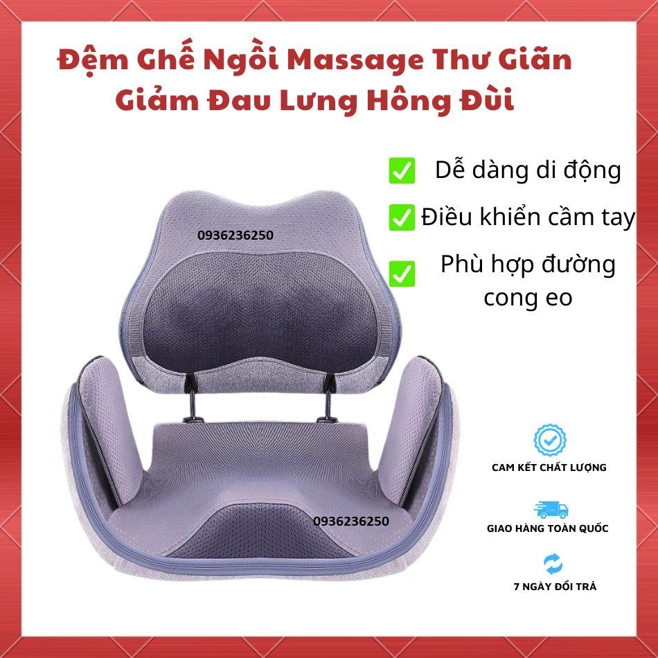 Đệm Ghế Massage Thư Giãn Thắt Lưng Mông Đùi Cao Cấp, Máy Massage Mông Đa Năng Misuko IJ-P7 MÓN QUÀ SỨC KHỎE CAO CẤP