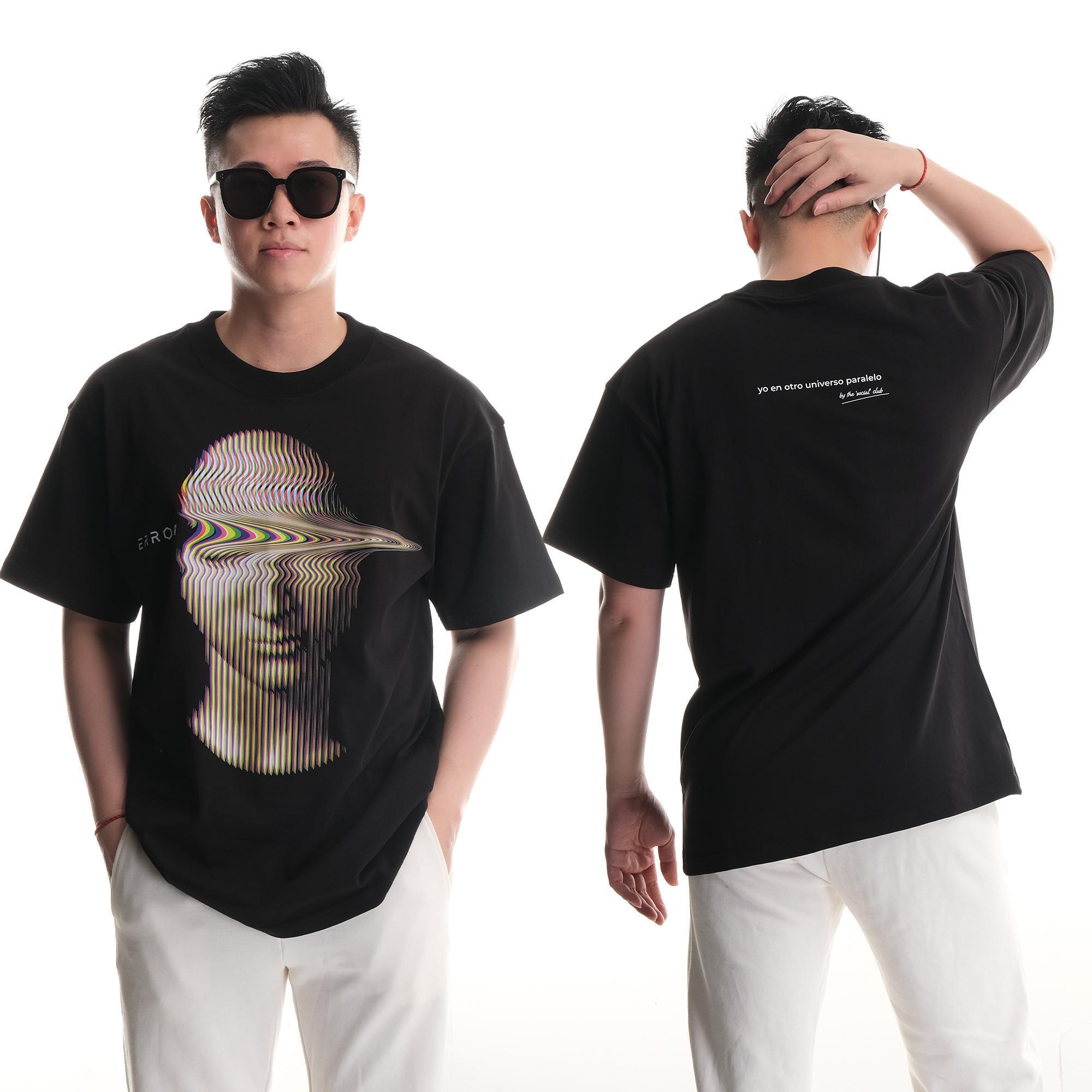 Áo Thun Oversize Unisex Error Head Local Brand Error Cotton Mỹ 100% Tee Basic Màu Đen Vải Trơn Không Xù Lông