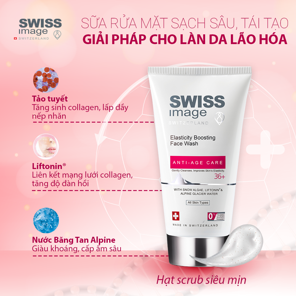 Sữa rửa mặt làm sạch ngừa lão hoá Swiss Image 36+ Elasticity Boosting Face Wash 150ml