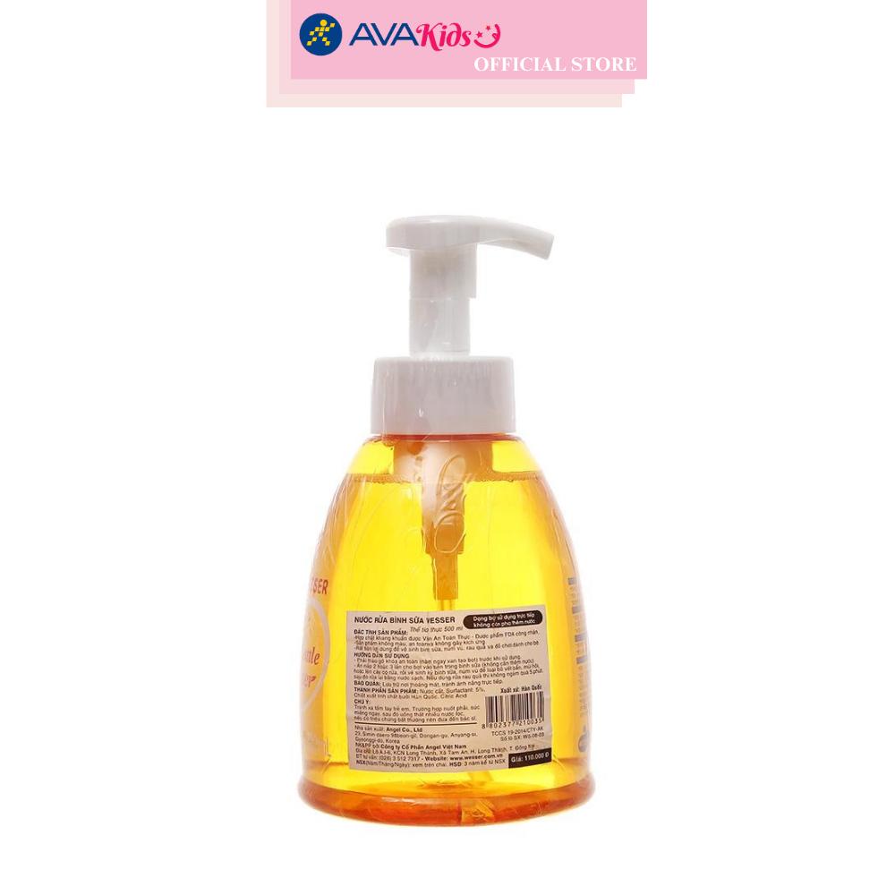 Nước rửa bình sữa Wesser chai 500 ml hương bưởi