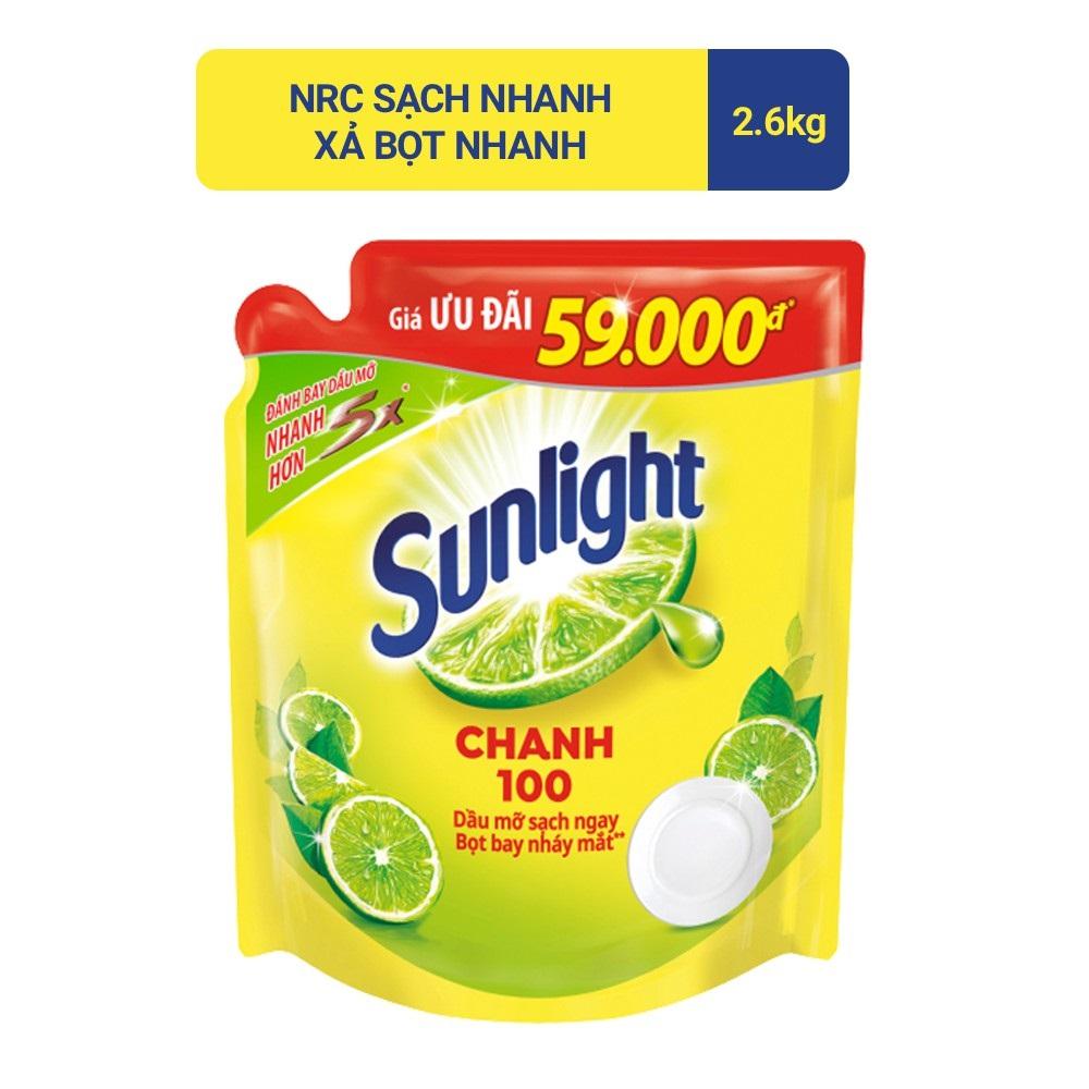 COMBO 2 Túi Nước rửa chén Sunlight Chanh 100 Túi 2.6kgX2