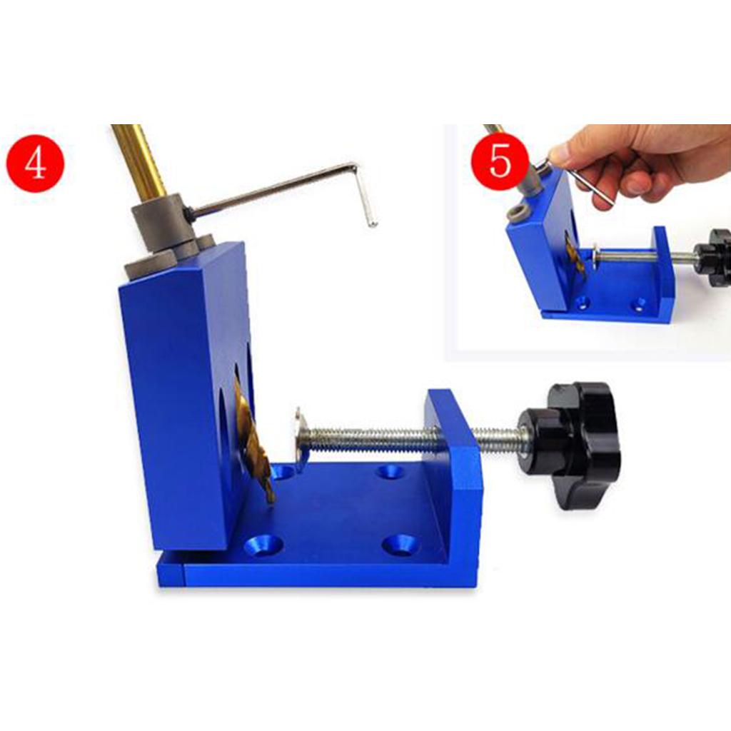 Pocket Hole Locator Jig Set Aluminum Woodworking Oblique Jig Puncher Blue