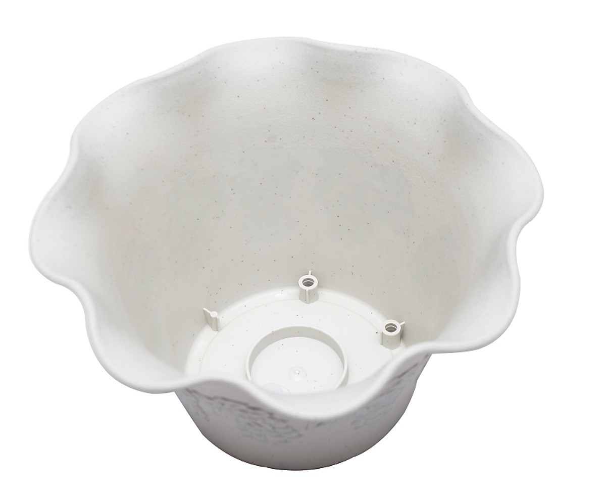 Combo Chậu hoa màu trắng có dây treo 20cm + Chậu hoa viola trắng 26cm nội địa Nhật Bản