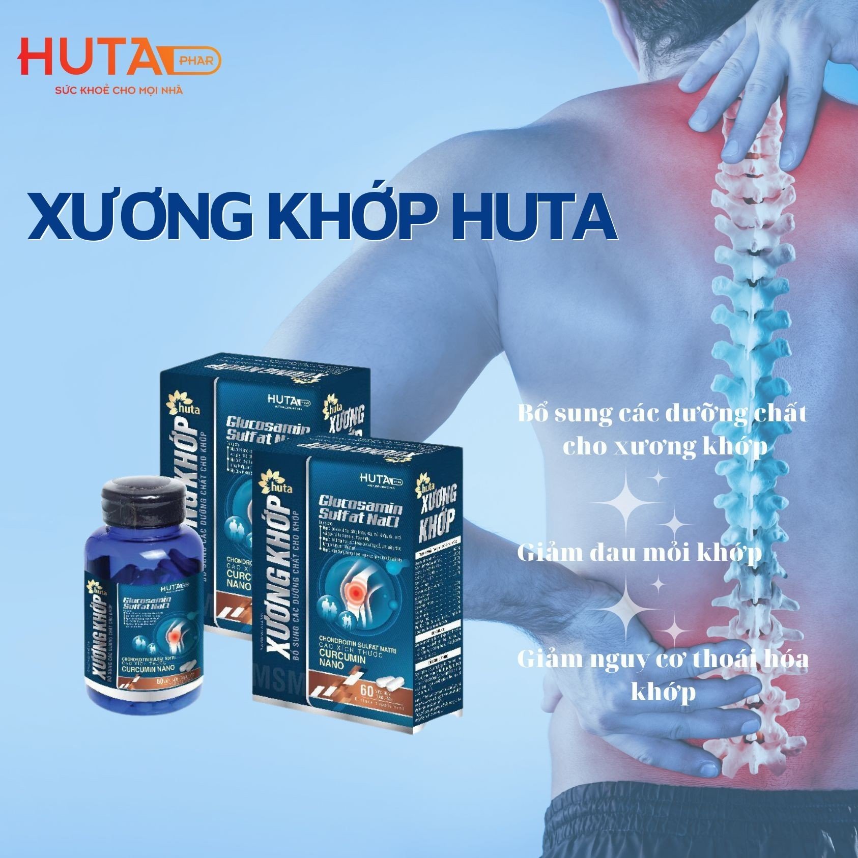 XƯƠNG KHỚP - Bổ sung GLUCOSAMIN + COLLAGEN & CANXI NANO giúp xương khớp chắc khỏe