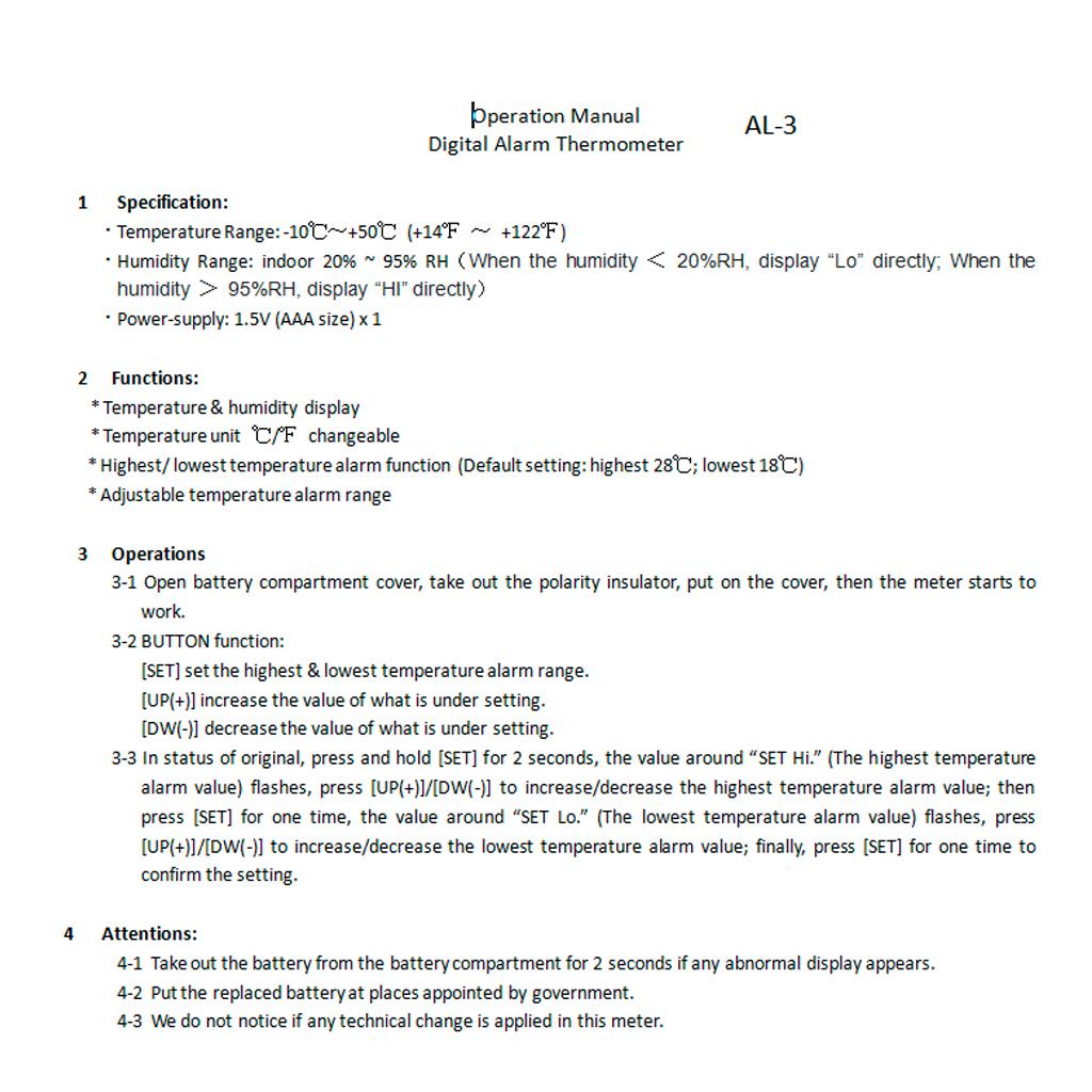 2xEasy to Read Refrigerator Freezer Thermometer Alarm High & Low Temperature