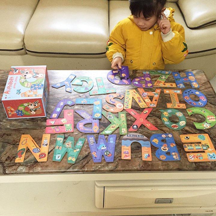 Bộ Xếp Hình Chữ Cái Tiếng Anh Alphabet Animal Jigsaw Chất Liệu Gỗ Cao Cấp Giúp Bé Học Hiệu Quả - Đồ Chơi Giáo Dục