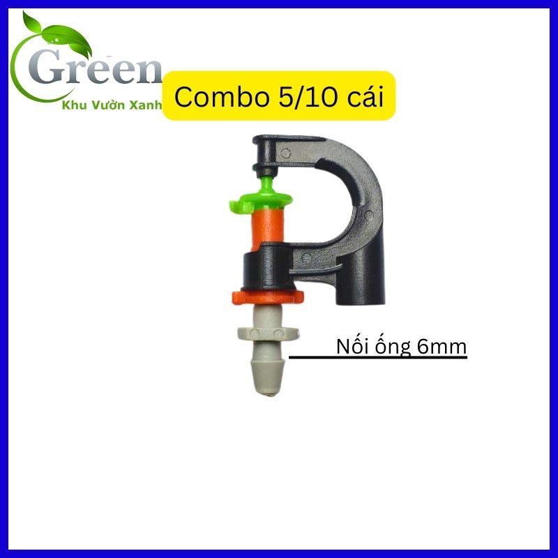 Combo 5/10 béc tưới phun mưa G5 kèm nối thẳng đuôi 6mm - Chống côn trùng, tiết kiệm nước và bền bỉ