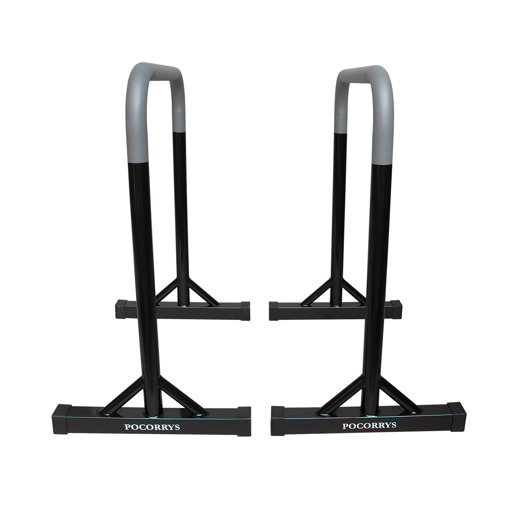 Xà kép Parallettes Dip cao 90cm, Pocorrys PAD-04, Màu ghi chân đen