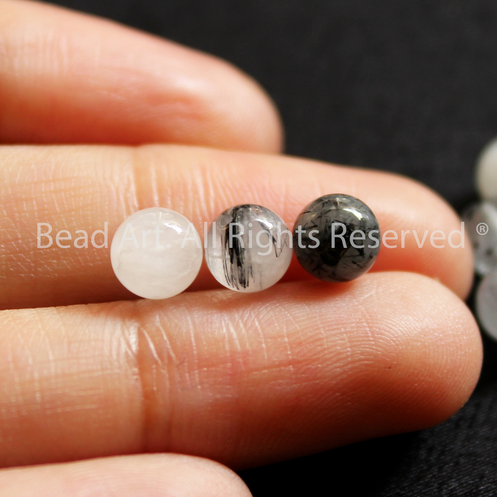 5MM Đá Thạch Anh Tóc Đen Tự Nhiên Loại A, Đá Phối Vòng Tay Phong Thuỷ, Chuỗi Hạt, Trang Sức, Hợp Mệnh Thủy, Mộc - Bead Art