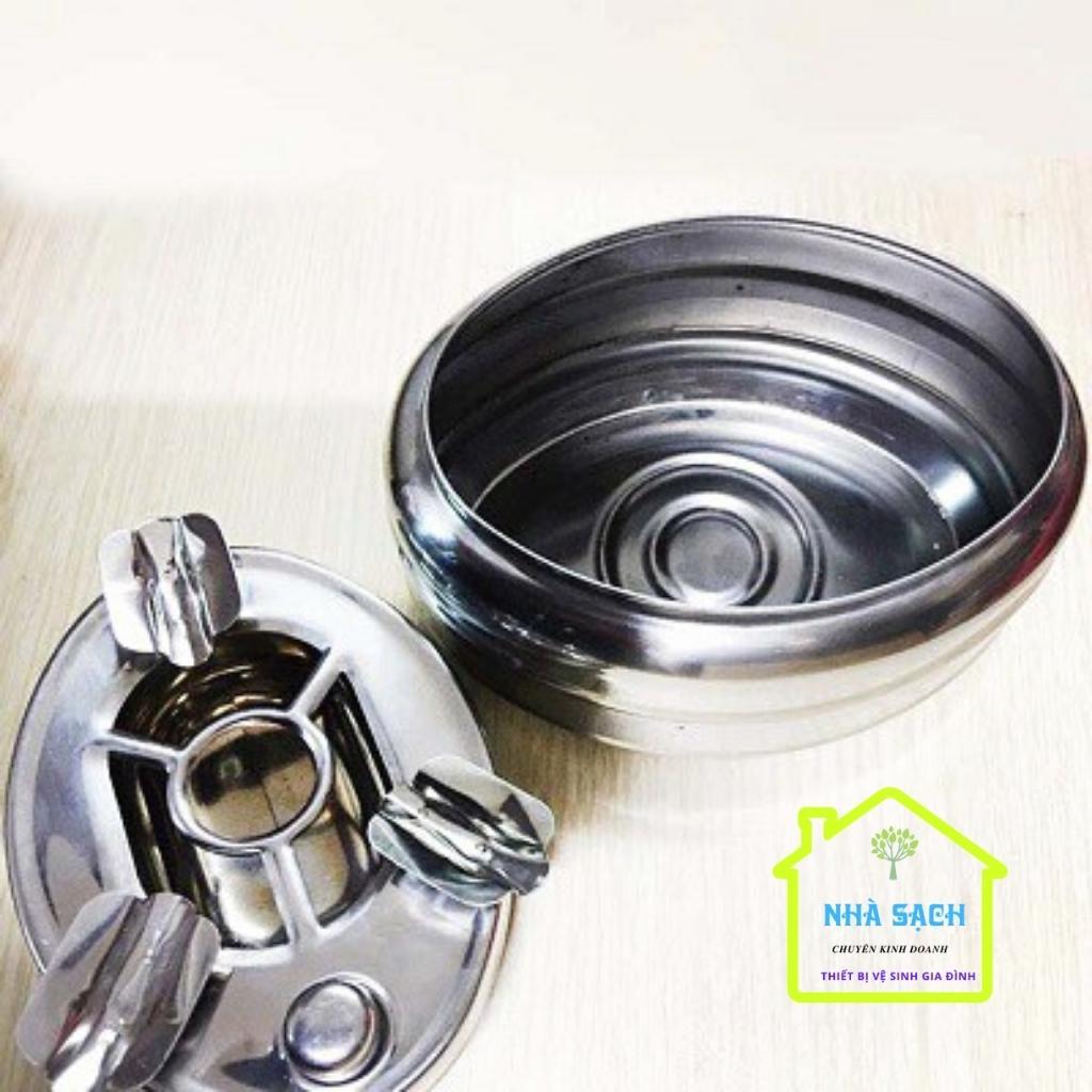 Gạt Tàn Thuốc Inox Sáng Bóng Có Nút Đóng Mở Tiện Dụng