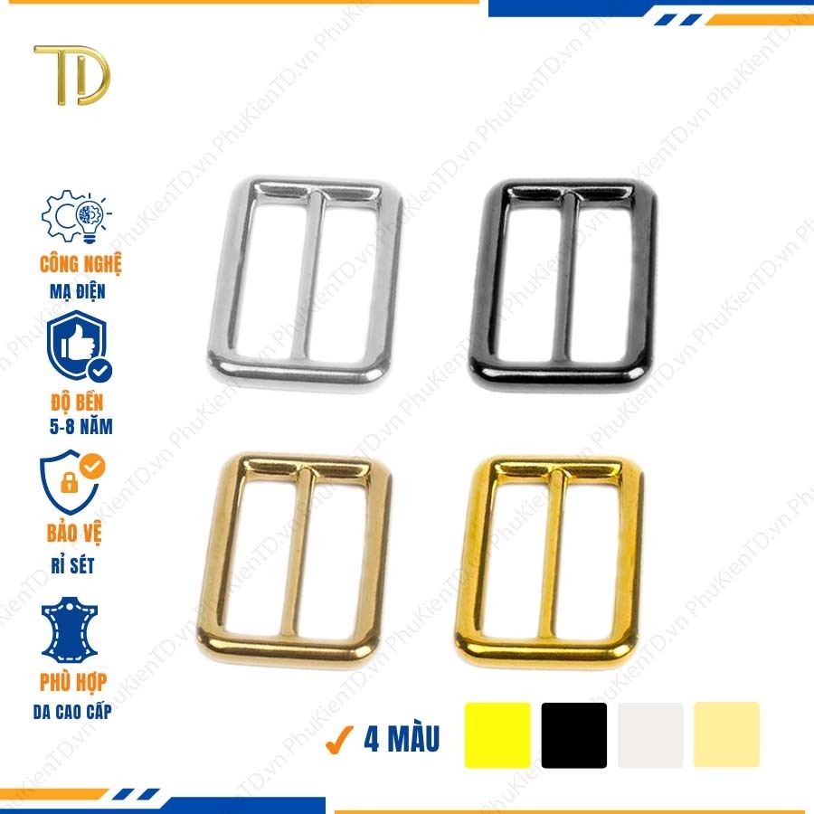 Khoen tăng giảm dây túi xách, Khoen chỉnh dây đeo túi, Tăng đơn túi xách 32mm mạ điện độ bền 5-8 năm