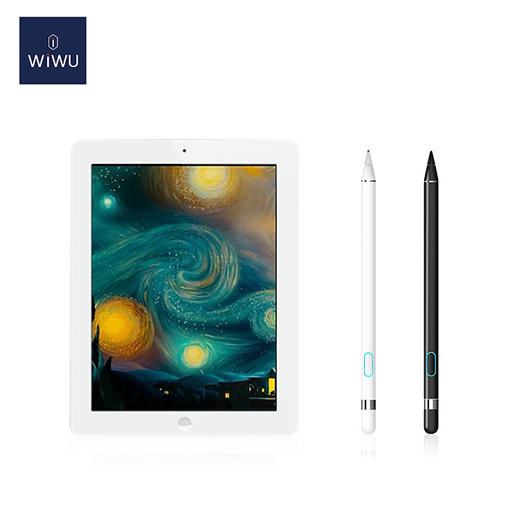 Bút cảm ứng WiWU Active Stylus thông minh dùng cho màn hình cảm ứng iPad / iPhone / Samsung Xiaomi Huawei Oppo Sony LG Đính kèm túi đựng bút (cảm ứng siêu mượt mà, dung lượng pin cao, thiết kế thời trang) - Hàng Chính Hãng