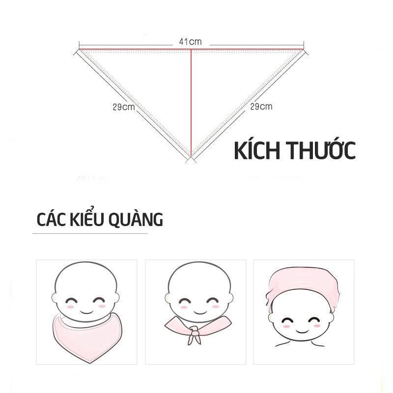 Khăn yếm tam giác cho bé cúc bấm vải xô