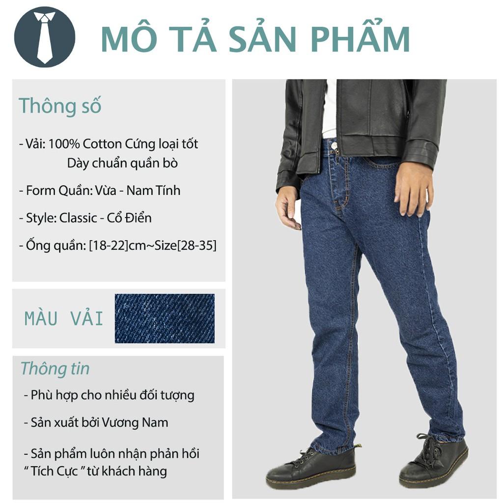 Quần jean nam chất bò trung niên ống suông trơn đẹp cao cấp big size