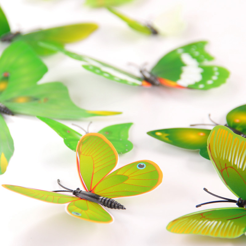 Bộ 12 Bướm 3D Decal Dán Tường Có Đế Nam Châm