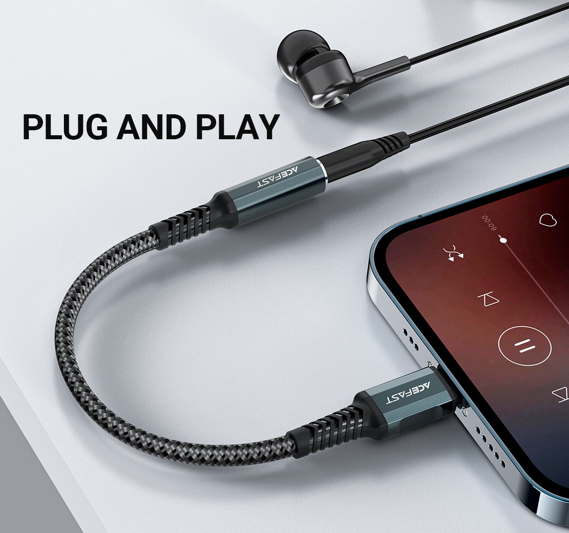Cáp chuyển LN qua Audio 3.5mm ACEFAST C1-06/C1-05 Male/Female - Hàng Chính Hãng