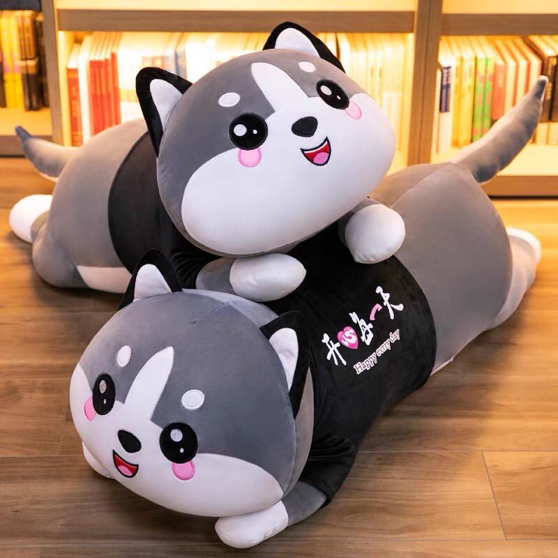 Gấu bông Husky ôm ngủ mèo cute đáng yêu cho bé size 120cm