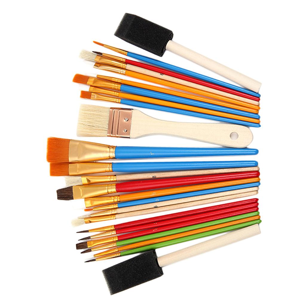25X Nghệ Sĩ Sơn Bộ Bàn Chải Mút Bàn Chải Tóc Acrylic Tinh Dầu Watercolour Tranh