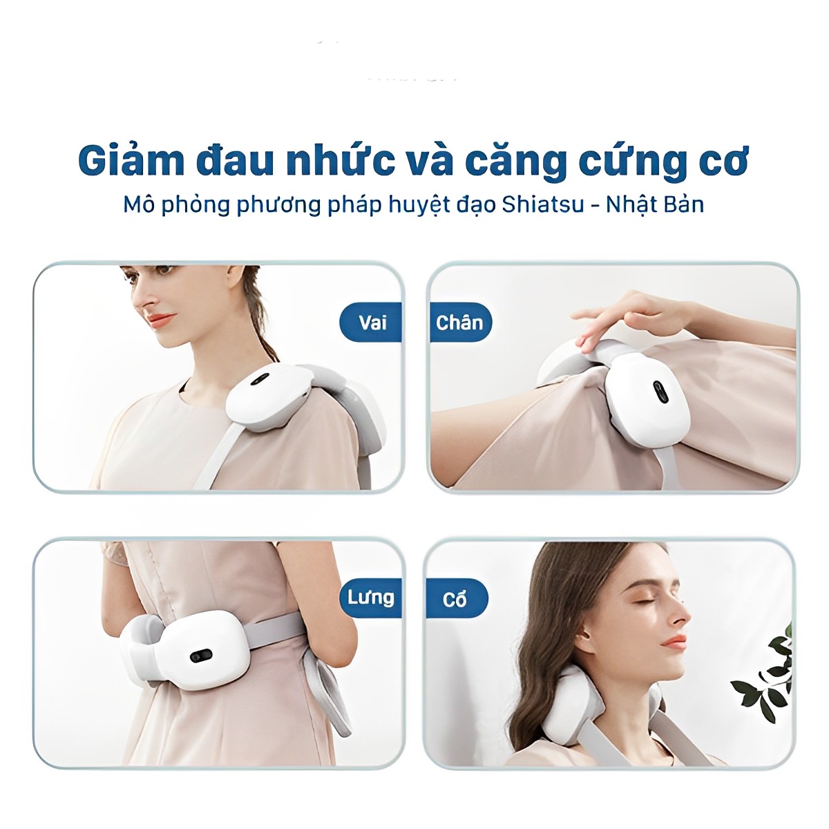 Máy massage cổ,đai massage cổ mini cầm tay nhỏ gọn,máy matxa cổ sử dụng pin sạc , máy massage cổ vai gáy hồng ngoại giúp giảm tình trạng đau mỏi, căng thẳng