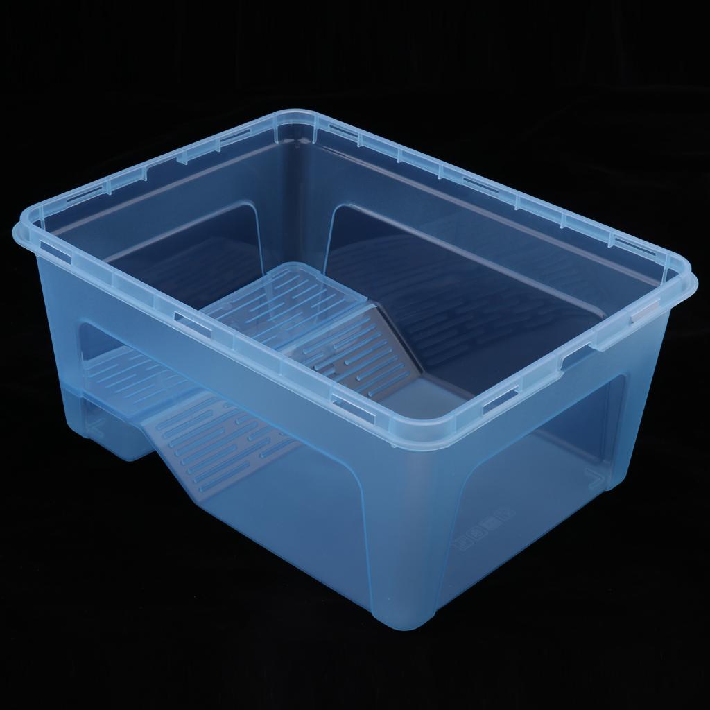 Reptile Turtle Tank Terrarium Aquarium with Ramp Platform Transparent