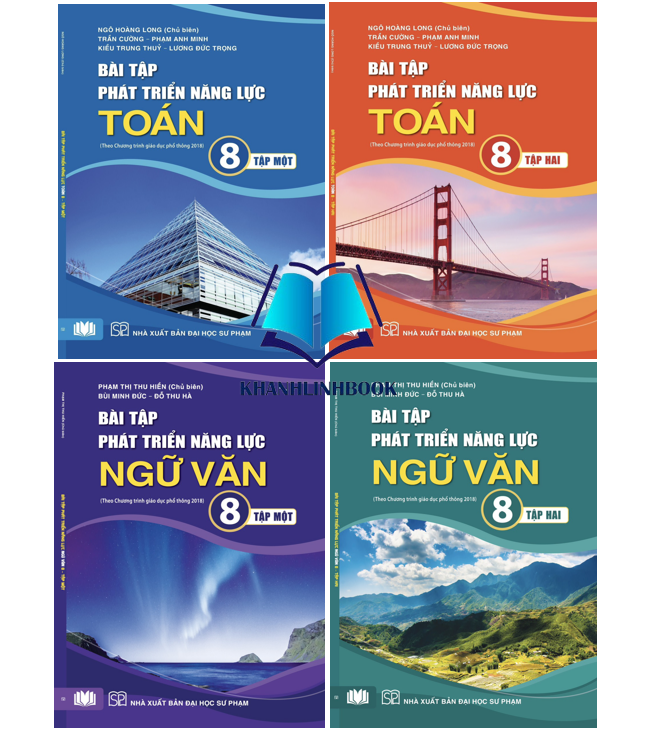 Sách - Combo 4 cuốn Bài tập phát triển năng lực Toán + Ngữ văn 8