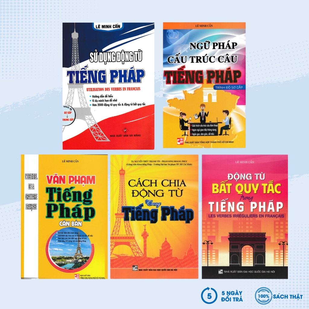 Combo Sách Học Tiếng Pháp Cho Người Mới Bắt Đầu + Động Từ Bất Quy Tắc Trong Tiếng Pháp (Bộ 5 Cuốn) - HA