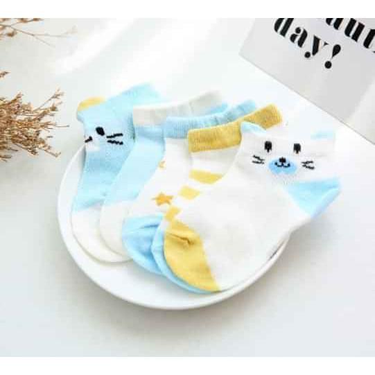 Set 5 Đôi Vớ Lưới Kids Shock Cho Bé, Tất Lưới Hình Dễ Thương Cho Bé Trai Bé Gái