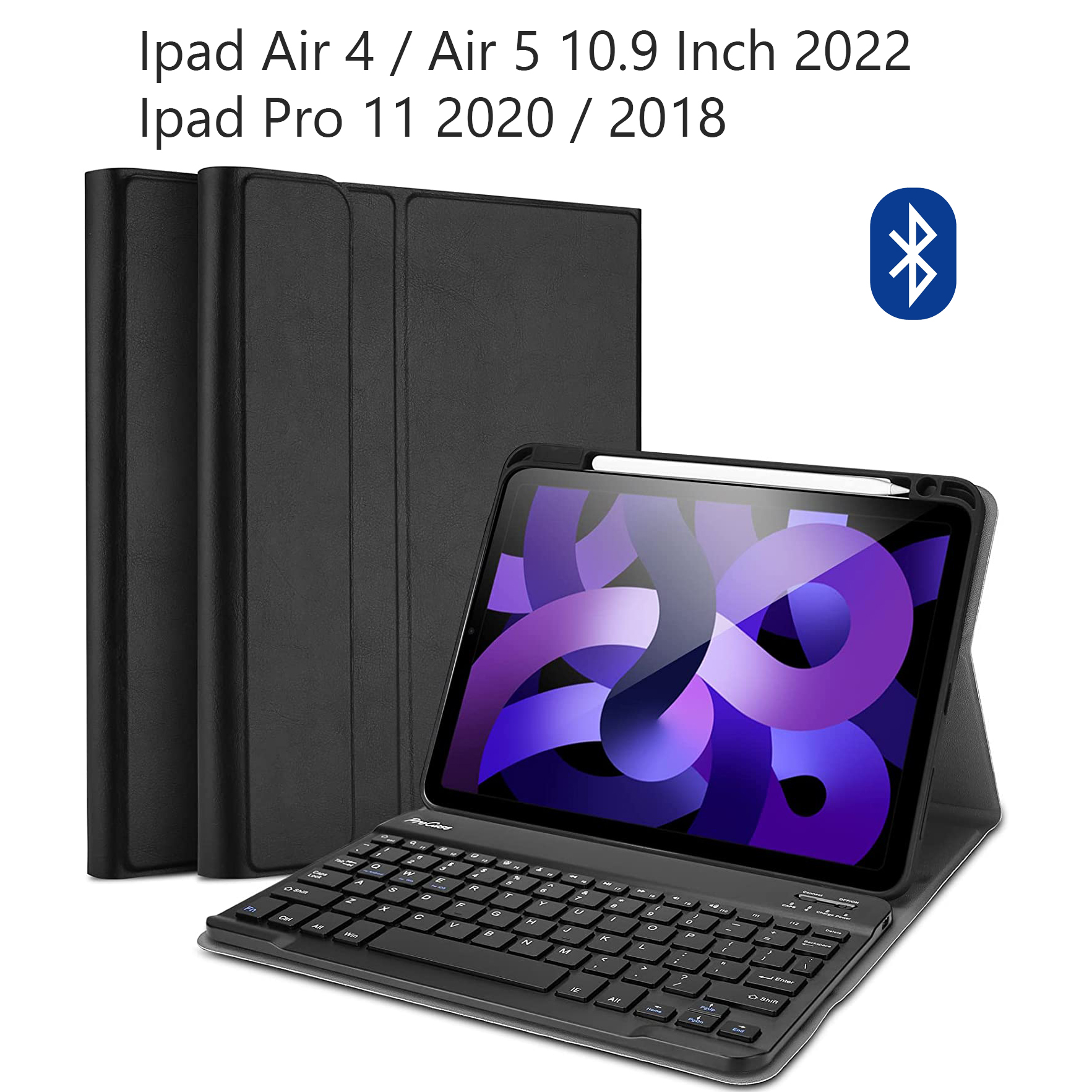 Bao Da Kèm Bàn Phím Dành Cho Ipad Air 4 / Air 5 10.9 Inch 2022 Ipad Pro 11 2020 / 2018 Có Khe Cho Pencil Bluetooth