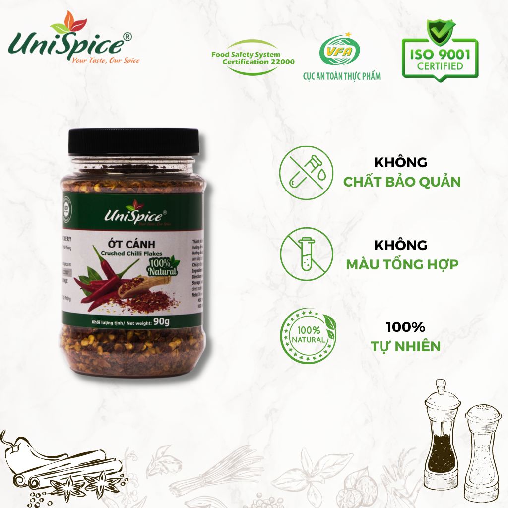 Ớt cánh UniSpice 90gr - Ớt cánh chất lượng cao, cay, thơm