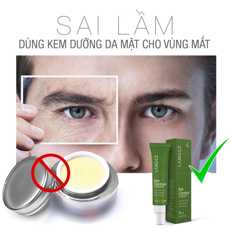 KEM NGỪA GIẢM THÂM QUẦNG MẮT, BỌNG MẮT, CHỐNG NHĂN 15ml LANGCE dành cho Nam