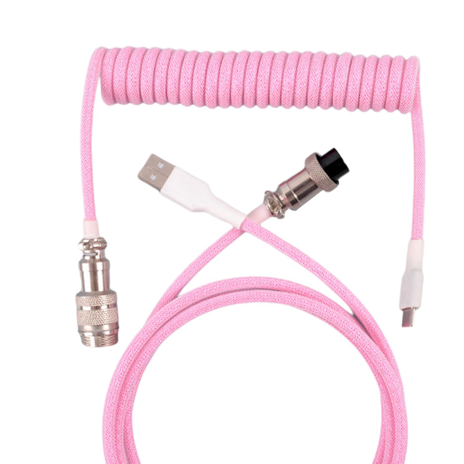 USB Type C Cable Charging Type C to USB Split Cable with Metal Connector for Mechanical Keyboard