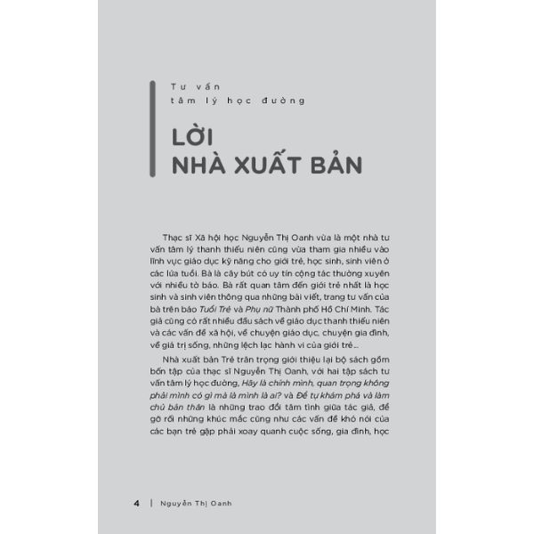 Tư vấn tâm lý học đường: Để tự khám phá và làm chủ bản thân