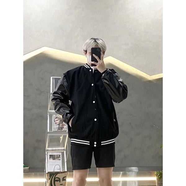 Khoác bomber chất vải dạ 3 màu tay da khoác unisex