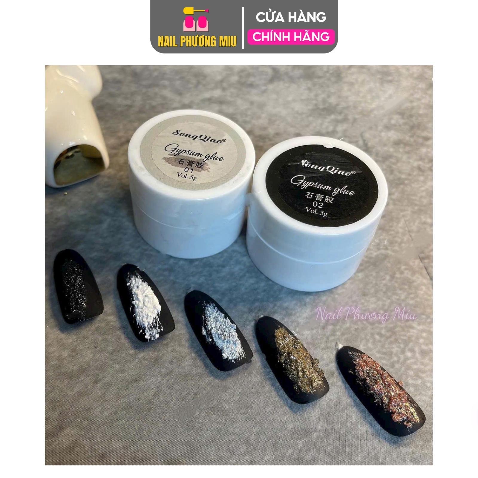 Gel Xi Măng Trắng Đen Trang Trí Móng, Chất Gel Đặc Sệt, Hiệu Ứng Sần, Làm Nail Tạo Hình Độc Đáo, Vẽ Hoa Họa Tiết