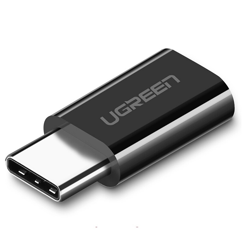 Đầu chuyển đổi TYPE C sang MICRO USB vỏ nhựa ABS Ugreen 157TY30865US Màu Đen hàng chính hãng