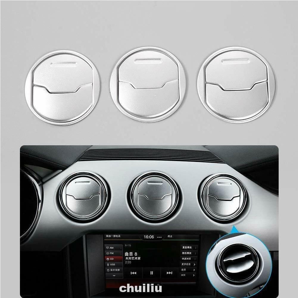 Bộ 3 Viền Hợp Kim Nhôm Trang Trí Máy Điều Hòa Xe Hơi Ford Mustang