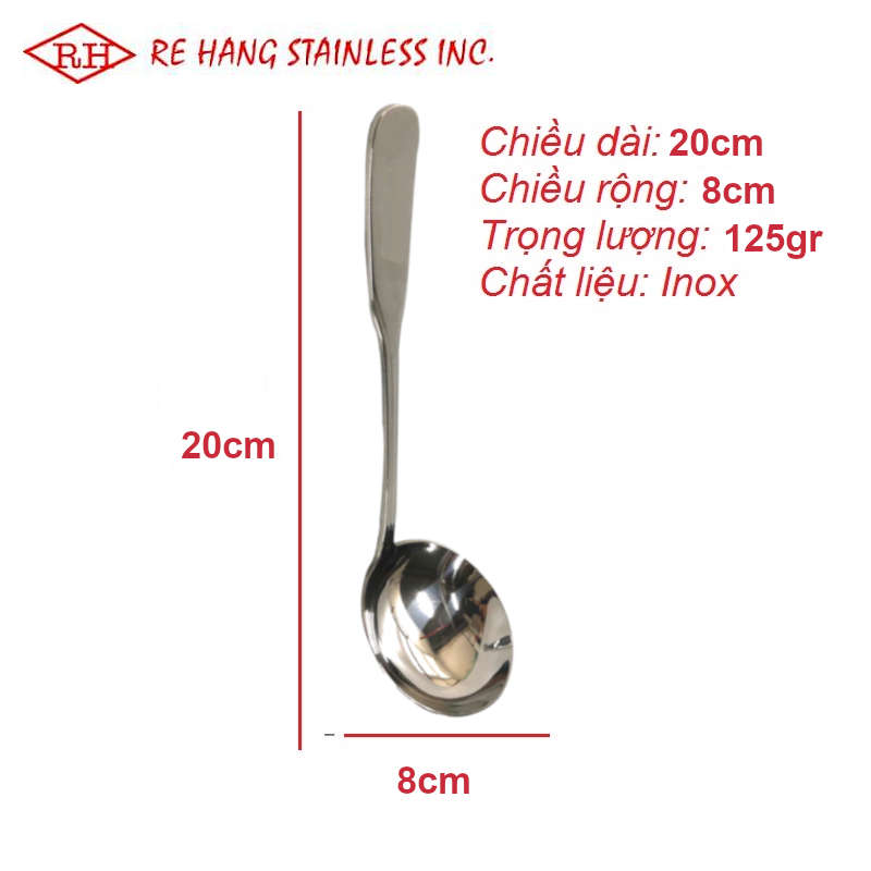 Vá múc canh inox REHANG, cao cấp, dày dặn