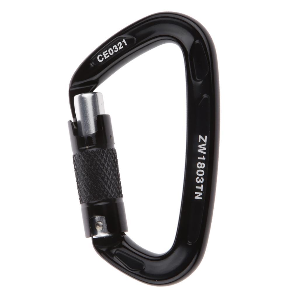 2 Pieces 24KN Self-locking Aluminum Carabiner Snap Clip Hook Keychain Rappelling Mountaineering Climbing Buckle