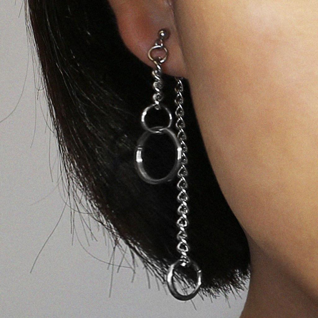 1 Pair Long Chain Tassel Hoop Drop Dangle Color Ear Stud Earrings