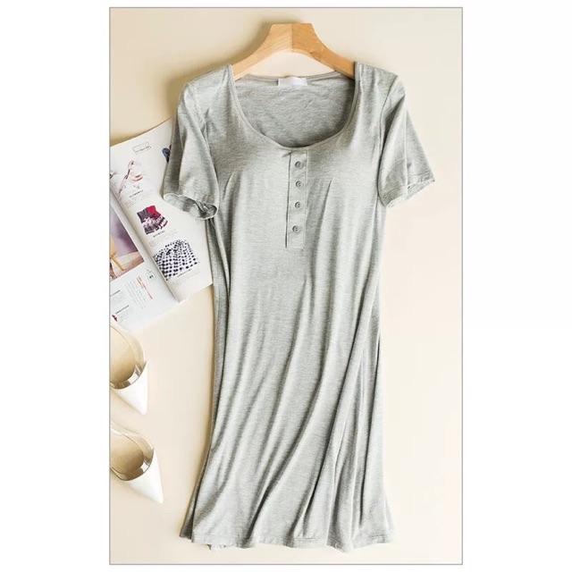 Váy Cộc Tay Cotton Dáng Suông Có Đệm Lót Ngực CT224