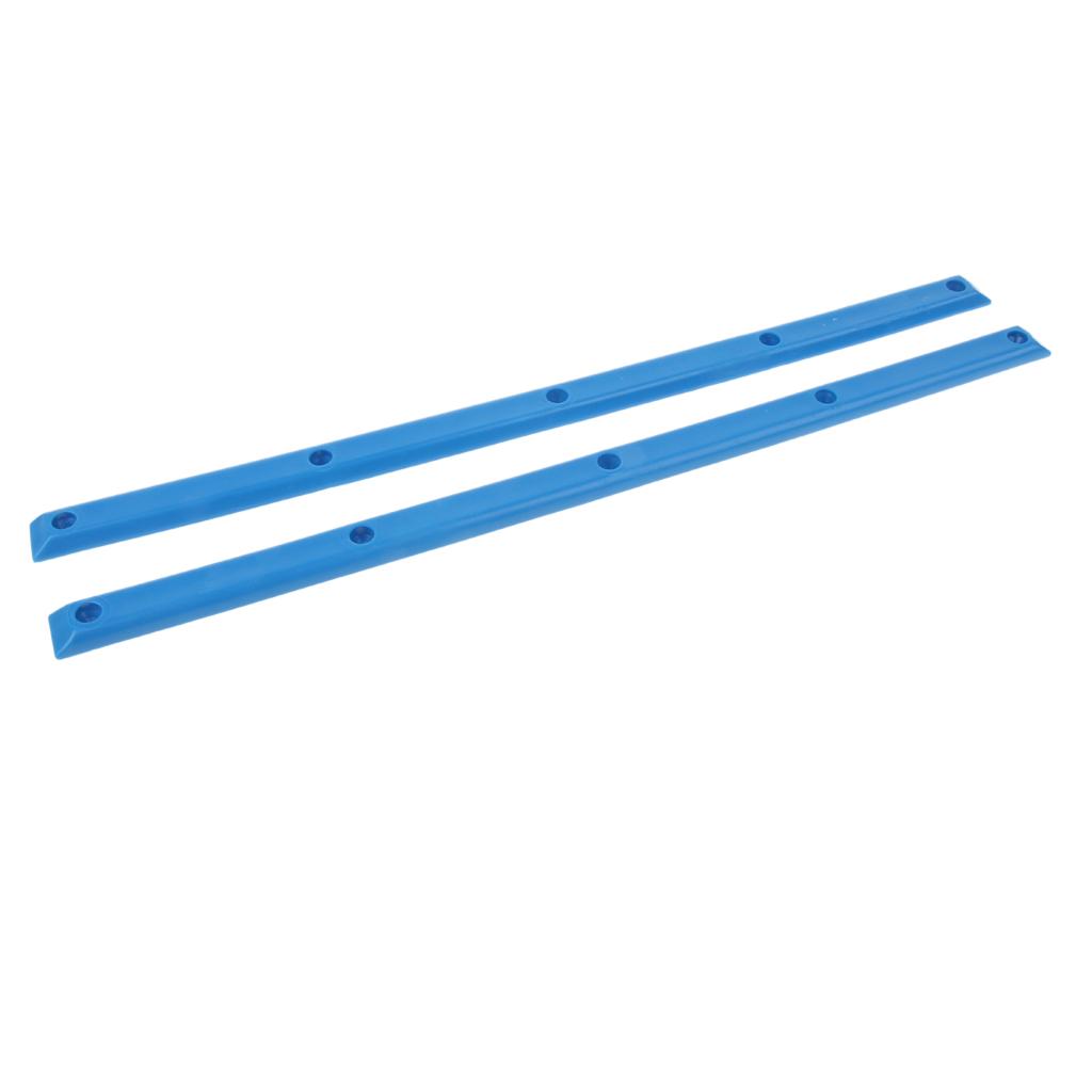 2x1 Pair Longboard Skateboard Rails with Mounting Screws Outdoor Sports Part Blue