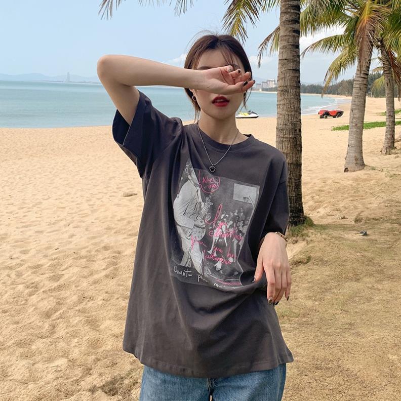 Áo phông nữ 1HITSHOP UNISEX Áo Thun Tay Ngắn Dáng Rộng Thiết Kế Mới Đơn Giản Thời Trang Mùa Hè Dành Cho Nữ