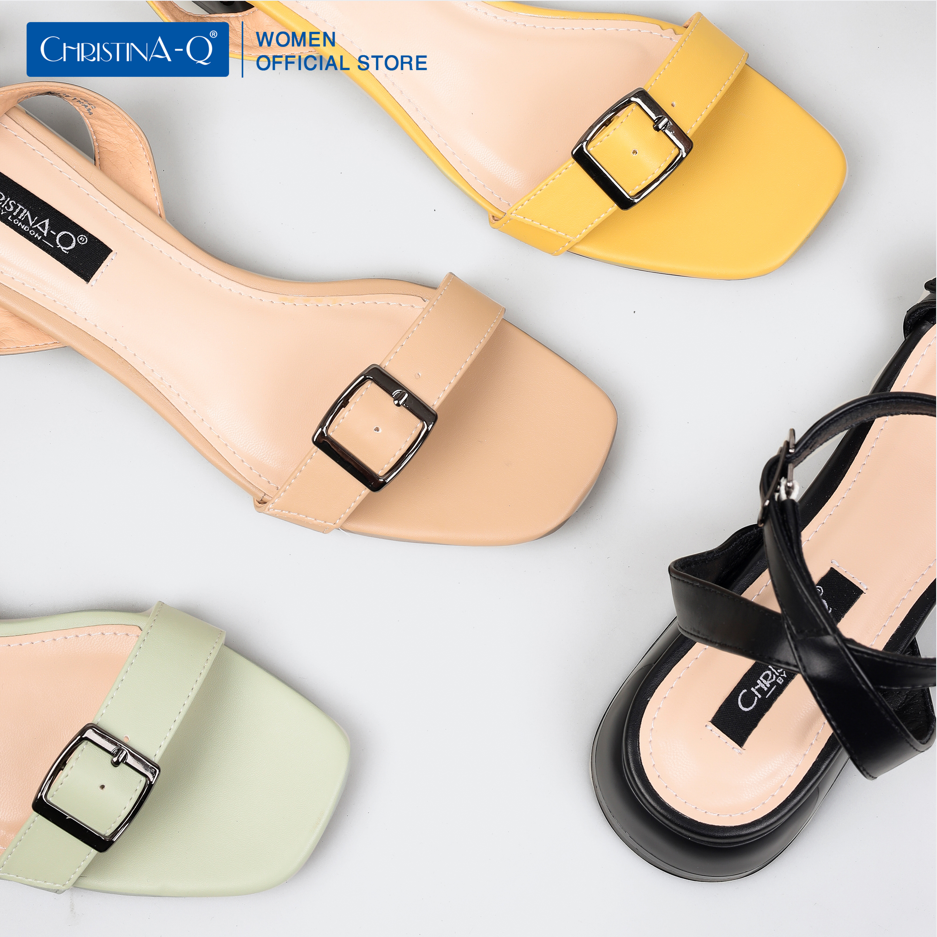 Giày Sandals Nữ Gót Trụ ChristinA-Q XDN284