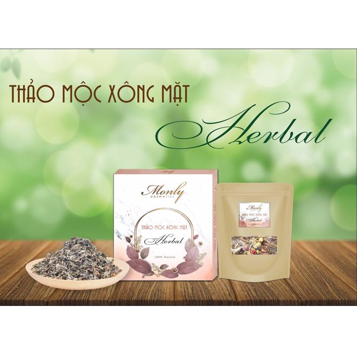 Xông mặt thảo mộc làm sạch lô chân lông - Monly Chính Hãng (80gram)